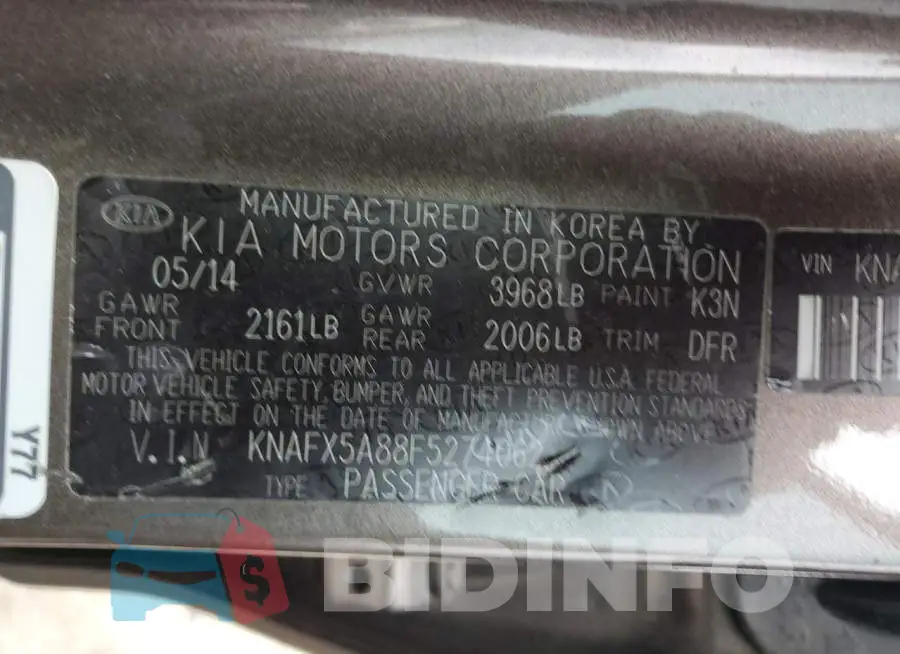 KNAFX5A88F5274062 Photo# 12