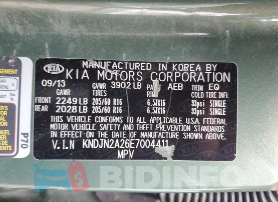KNDJN2A26E7004411 Photo# 12