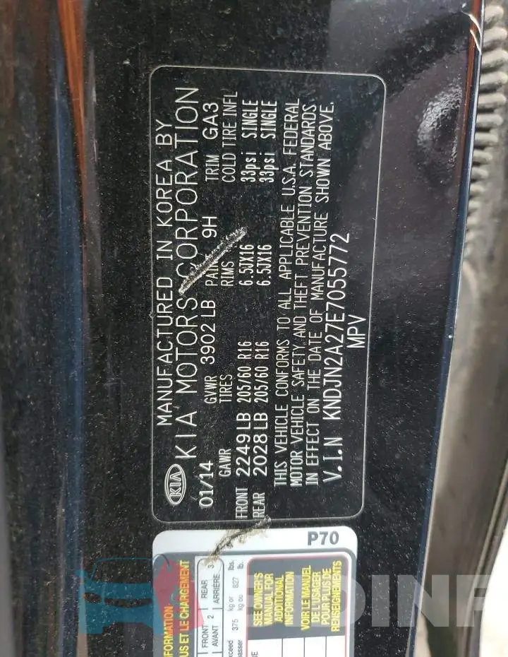 KNDJN2A27E7055772 Photo# 12