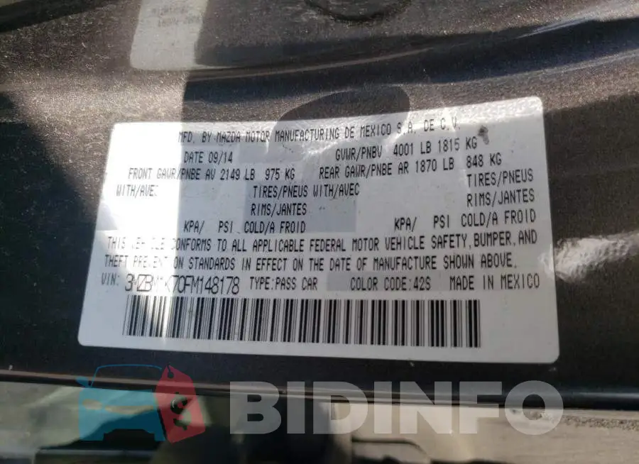3MZBM1K70FM148178 Photo# 12