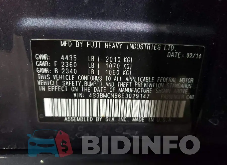 4S3BMCN66E3029147 Photo# 12
