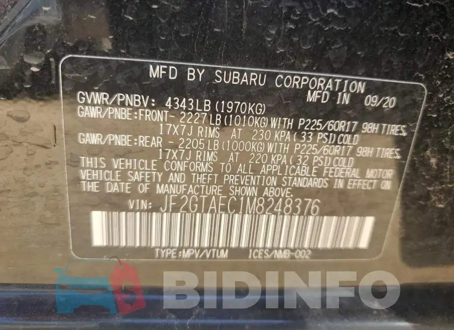 JF2GTAEC1M8248376 Photo# 14
