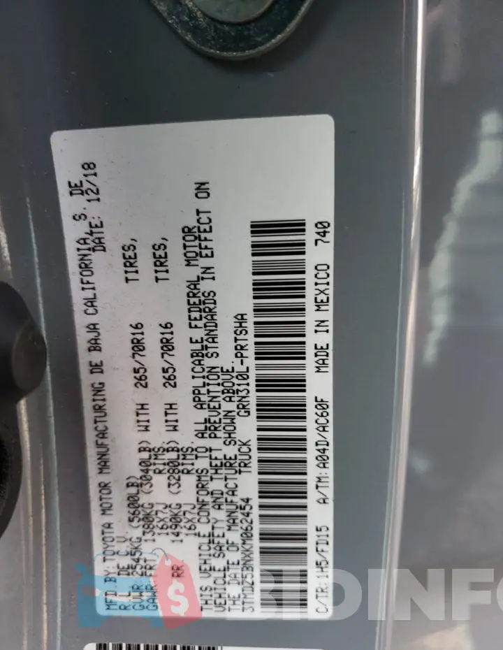 3TMDZ5BNXKM062454 Photo# 12