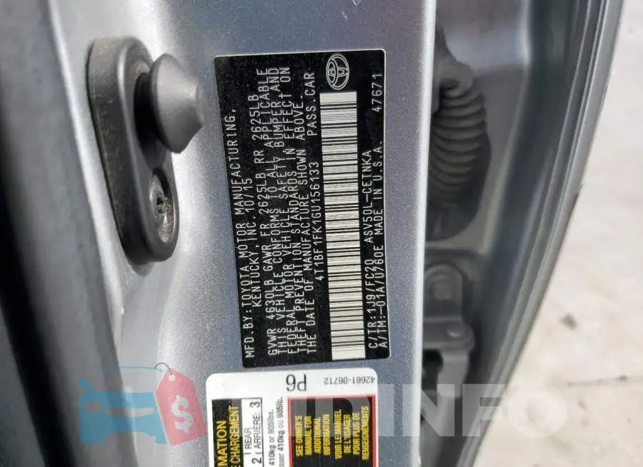 4T1BF1FK1GU156133 Photo# 12