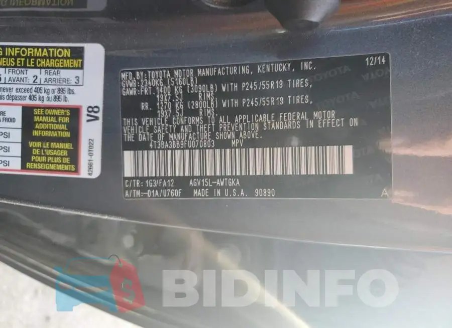 4T3BA3BB9FU070803 Photo# 14
