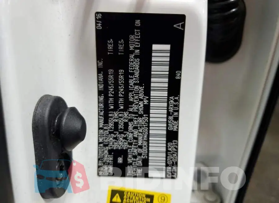 5TDDCRFH4GS017501 Photo# 13