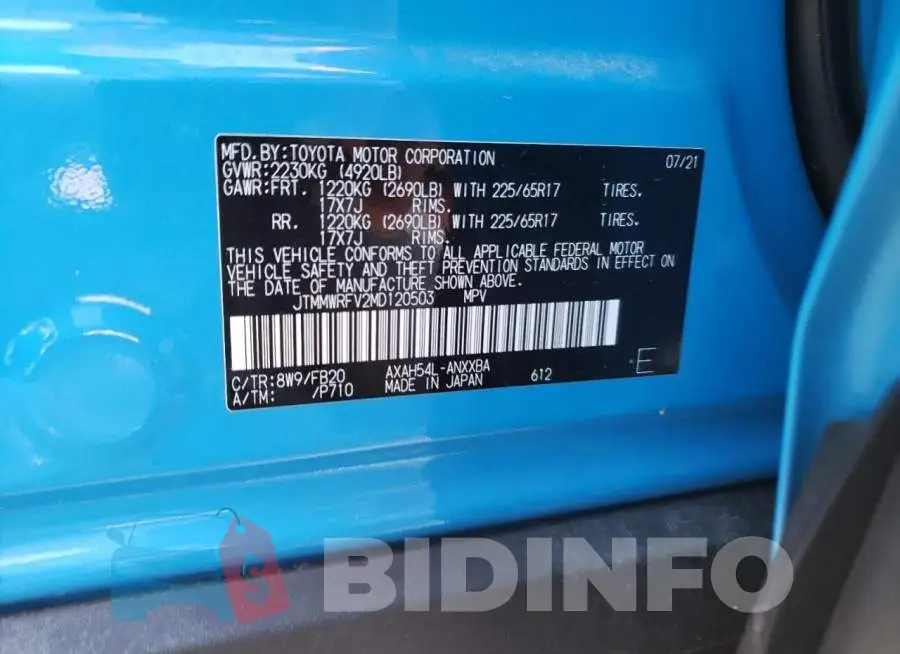 JTMMWRFV2MD120503 Photo# 13