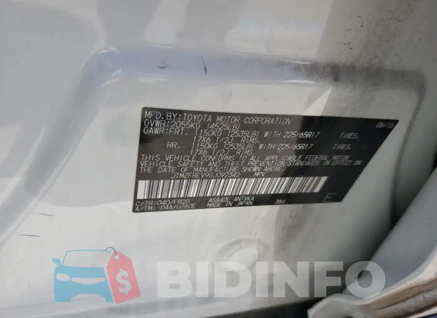 JTMZFREV9GJ092342 Photo# 13