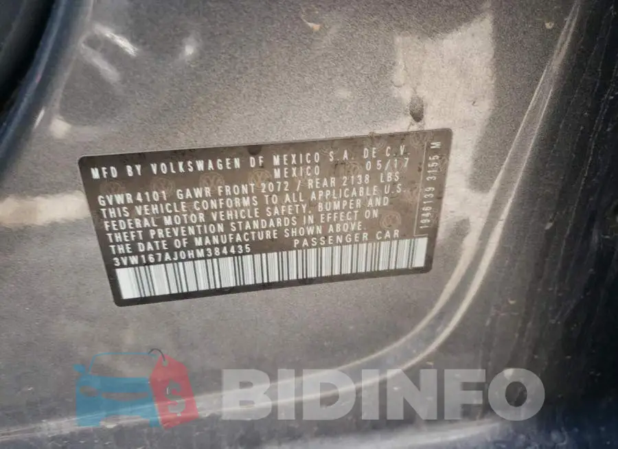 3VW167AJ0HM384435 Photo# 12