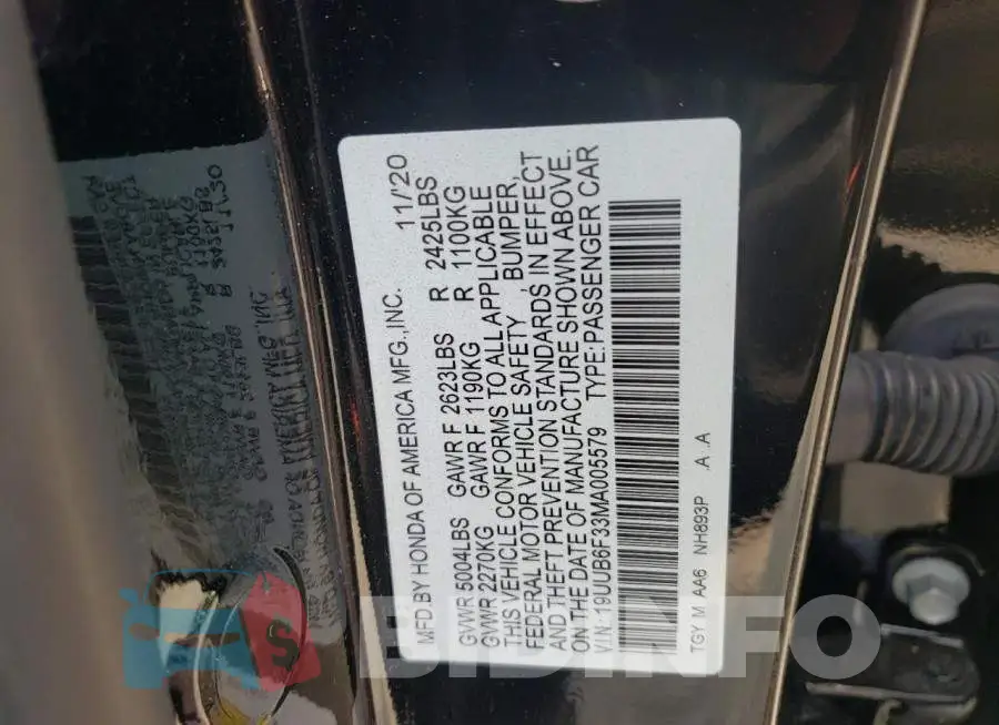 19UUB6F33MA005579 Photo# 12