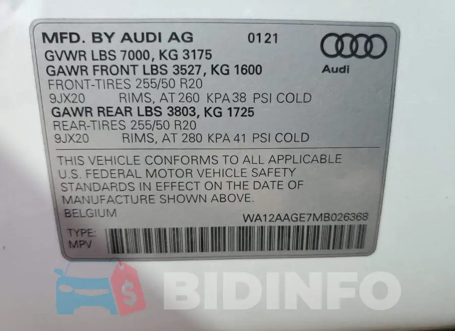 WA12AAGE7MB026368 Photo# 13