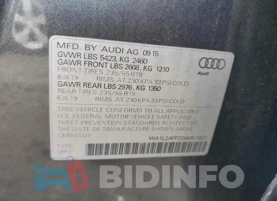 WA1L2AFP2GA051922 Photo# 12