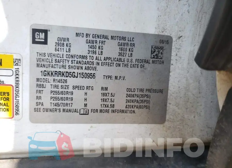 1GKKRRKD5GJ150956 Photo# 13