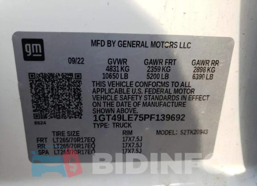 1GT49LE75PF139692 Photo# 12