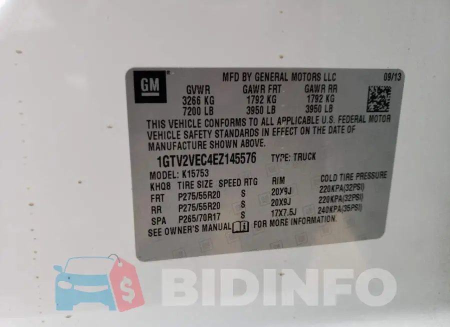 1GTV2VEC4EZ145576 Photo# 12