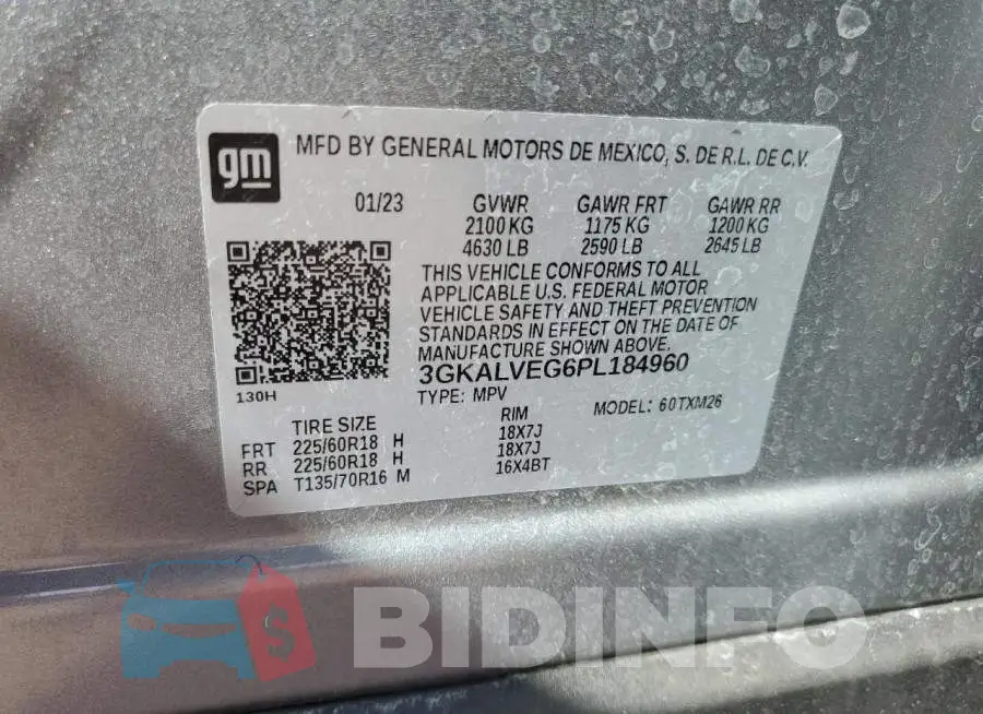 3GKALVEG6PL184960 Photo# 13