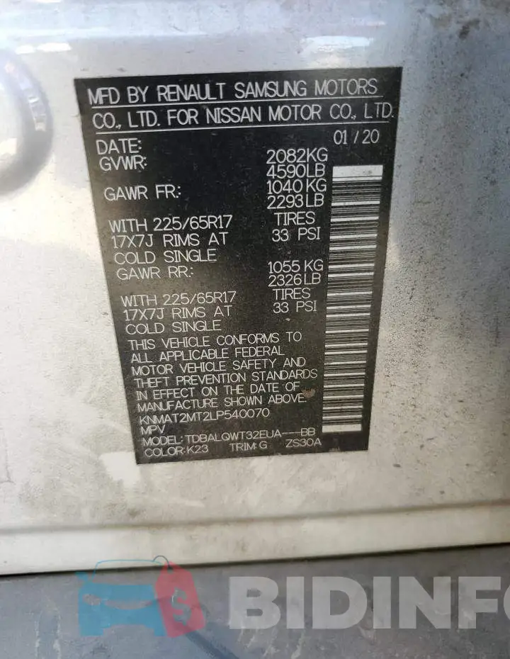 KNMAT2MT2LP540070 Photo# 12