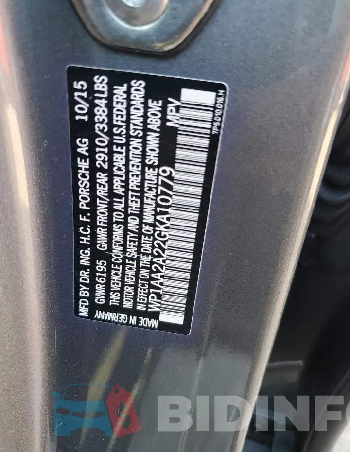 WP1AA2A22GKA10779 Photo# 13