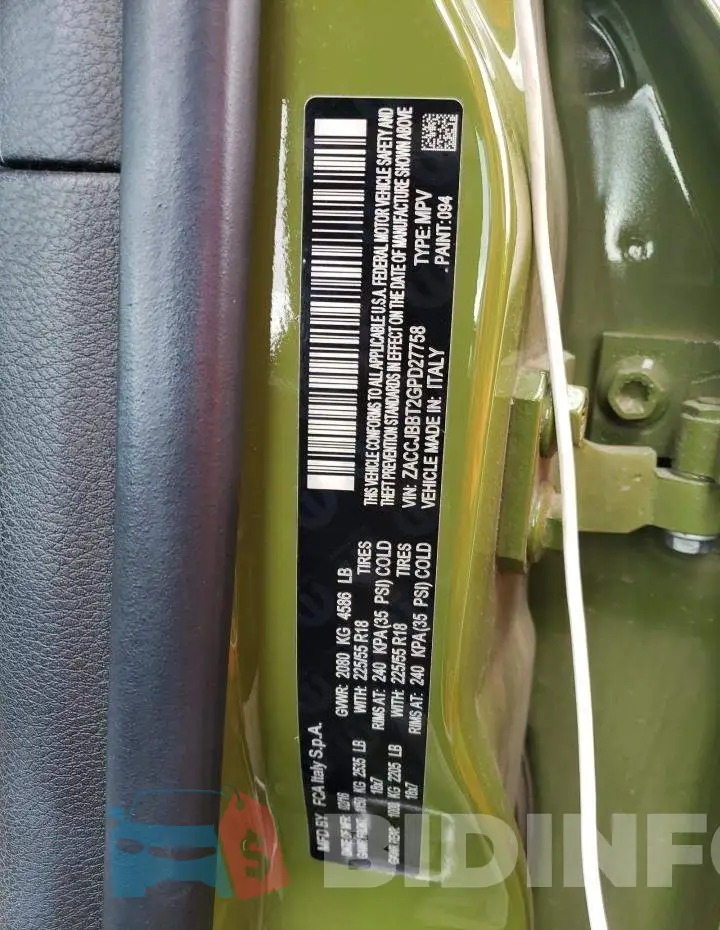 ZACCJBBT2GPD27758 Photo# 13