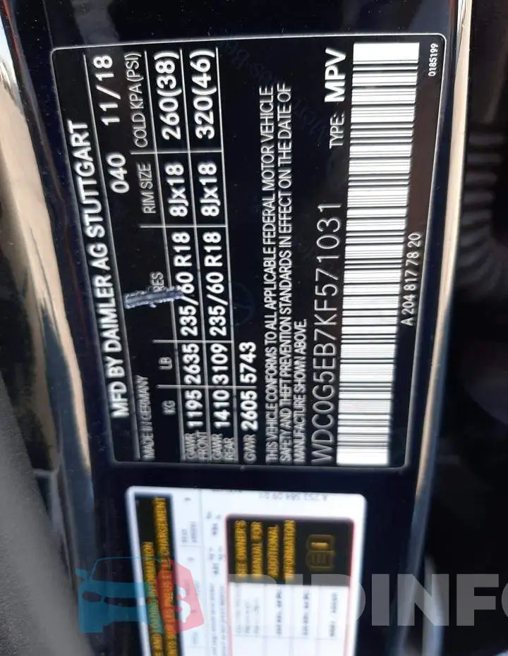WDC0G5EB7KF571031 Photo# 12