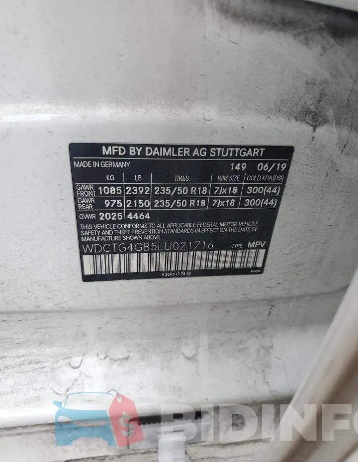 WDCTG4GB5LU021716 Photo# 12