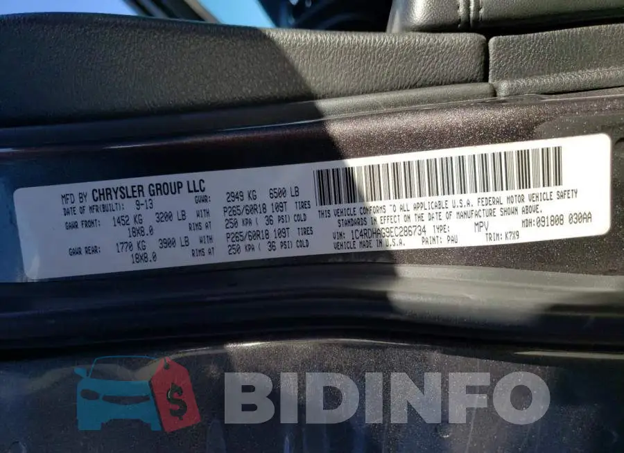 1C4RDHAG9EC286734 Photo# 13