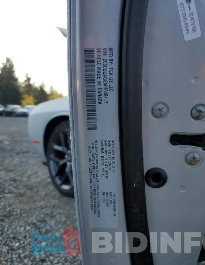 2C3CDZAG6MH646117 Photo# 12