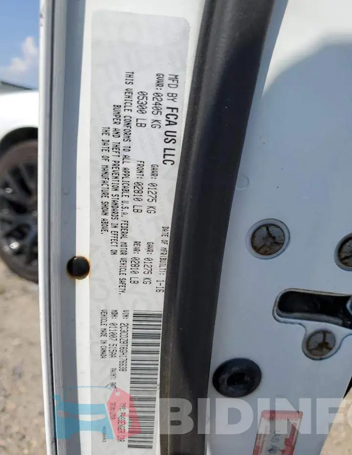2C3CDZBT6GH176638 Photo# 12