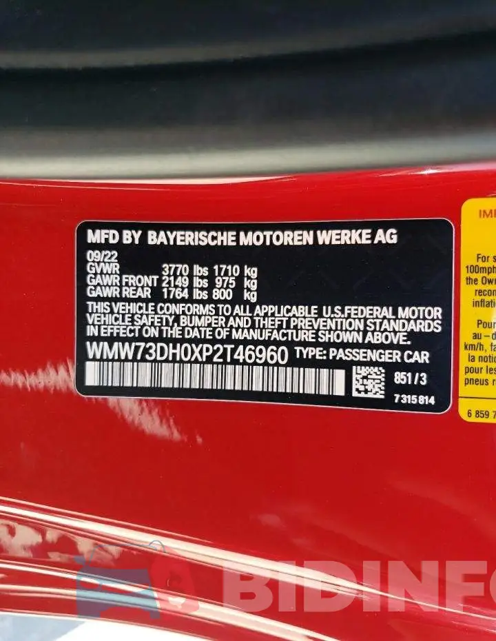 WMW73DH0XP2T46960 Photo# 12