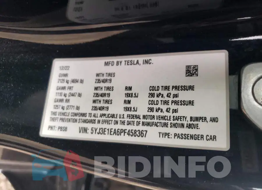 5YJ3E1EA6PF458367 Photo# 13