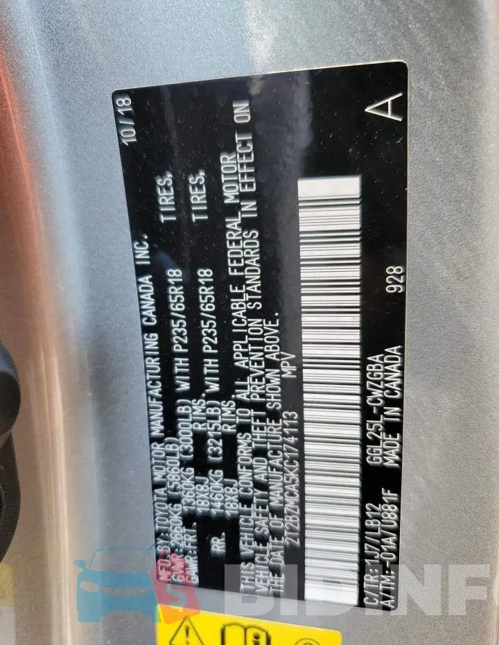 2T2BZMCA5KC174113 Photo# 13