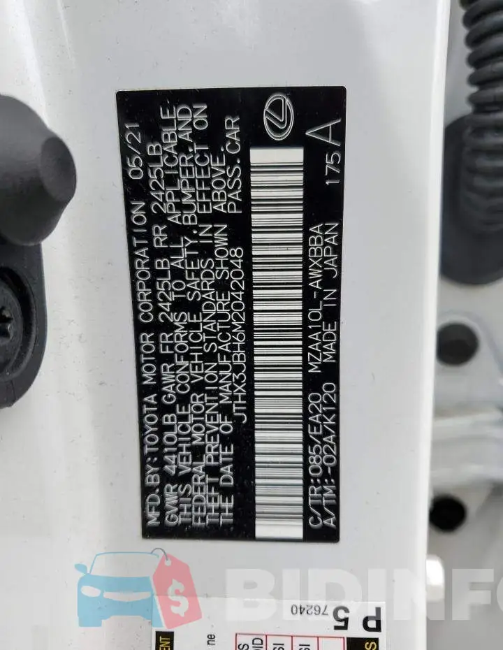 JTHX3JBH6M2042048 Photo# 13