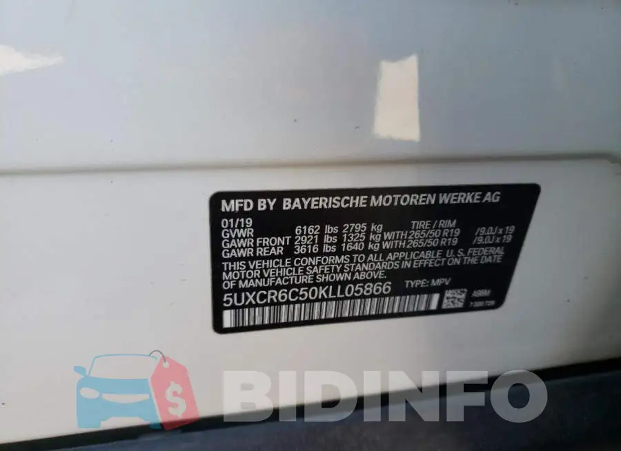 5UXCR6C50KLL05866 Photo# 13