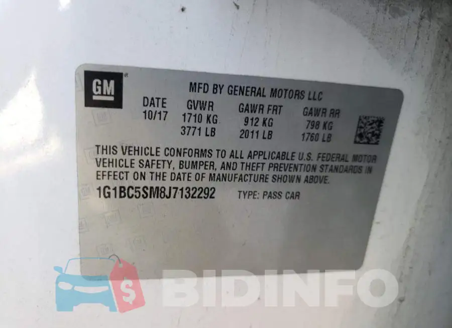 1G1BC5SM8J7132292 Photo# 13