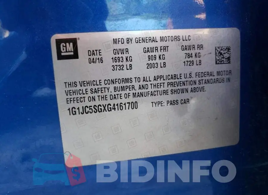 1G1JC5SGXG4161700 Photo# 12