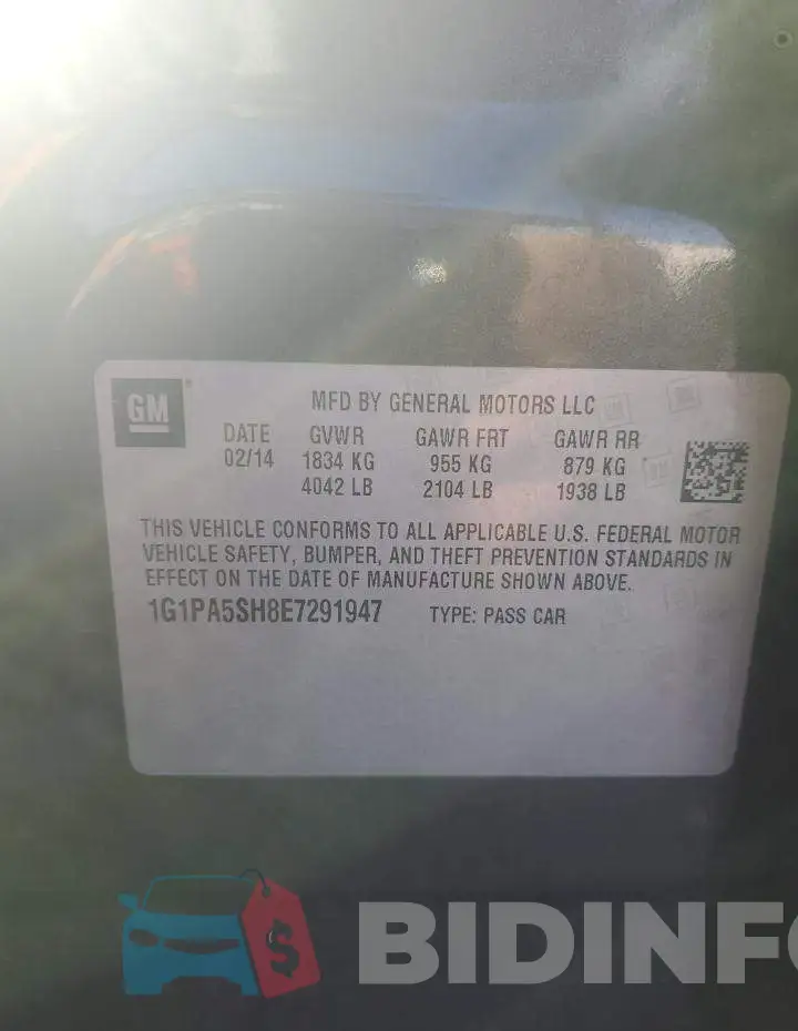 1G1PA5SH8E7291947 Photo# 12