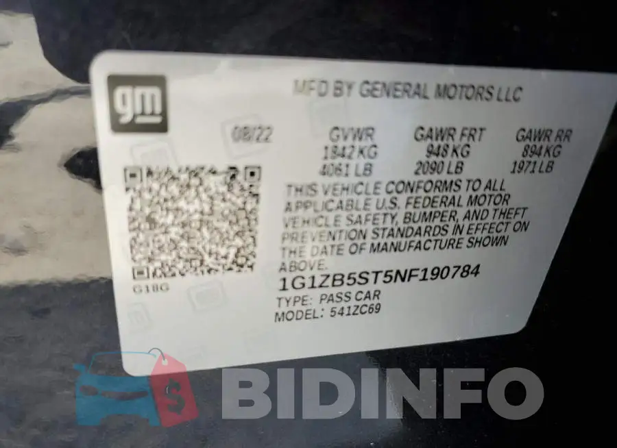 1G1ZB5ST5NF190784 Photo# 12