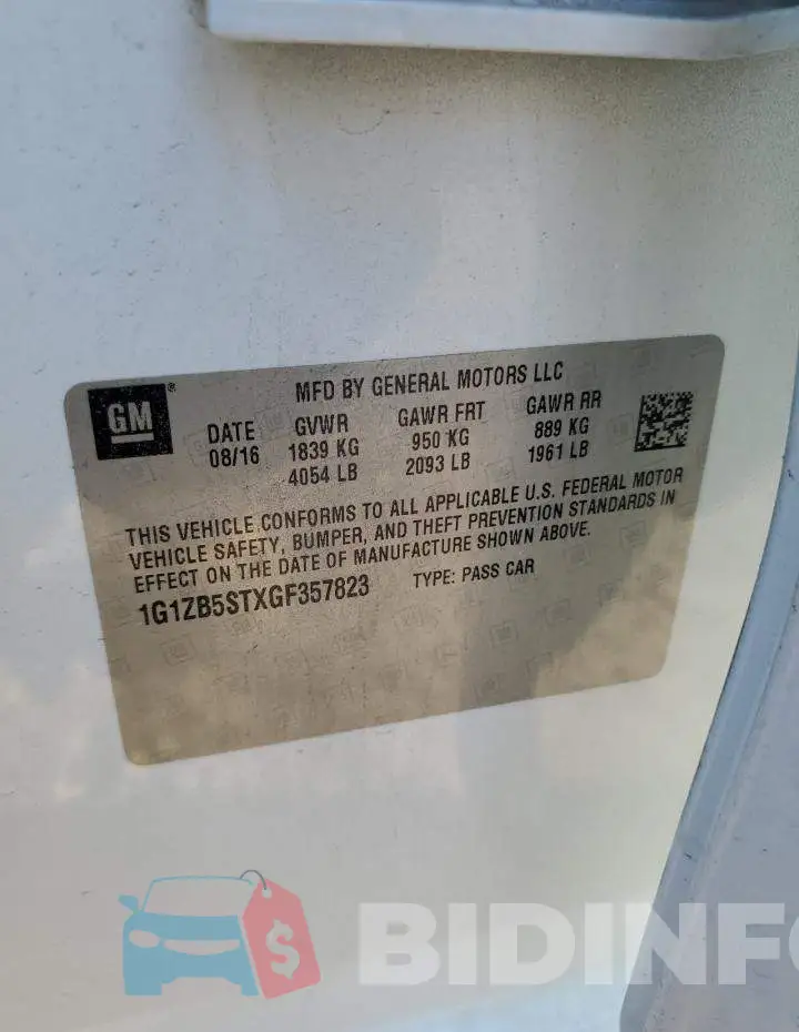 1G1ZB5STXGF357823 Photo# 12