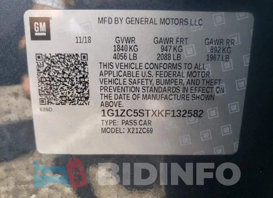 1G1ZC5STXKF132582 Photo# 10