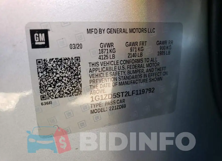 1G1ZD5ST2LF119792 Photo# 12