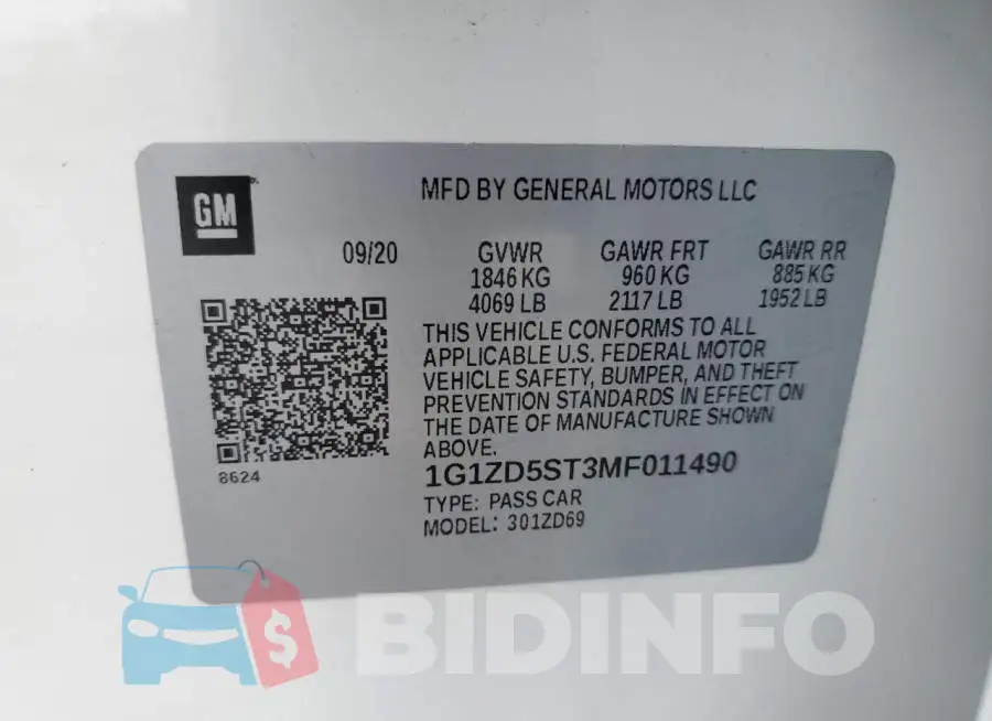 1G1ZD5ST3MF011490 Photo# 13