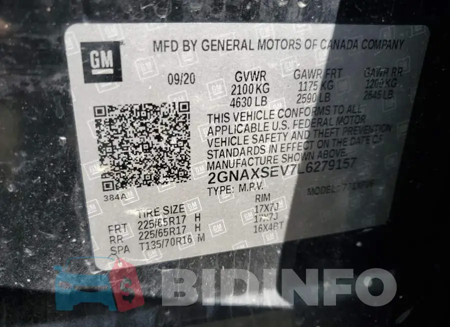 2GNAXSEV7L6279157 Photo# 13