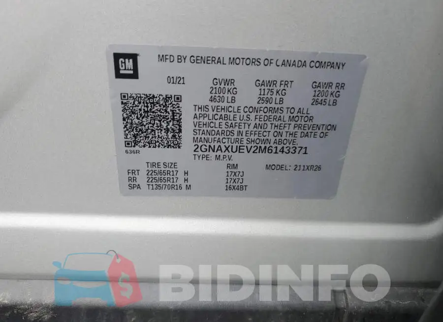 2GNAXUEV2M6143371 Photo# 12