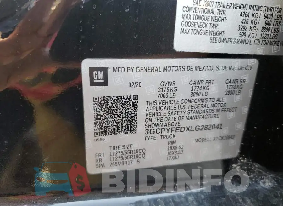 3GCPYFEDXLG282041 Photo# 12