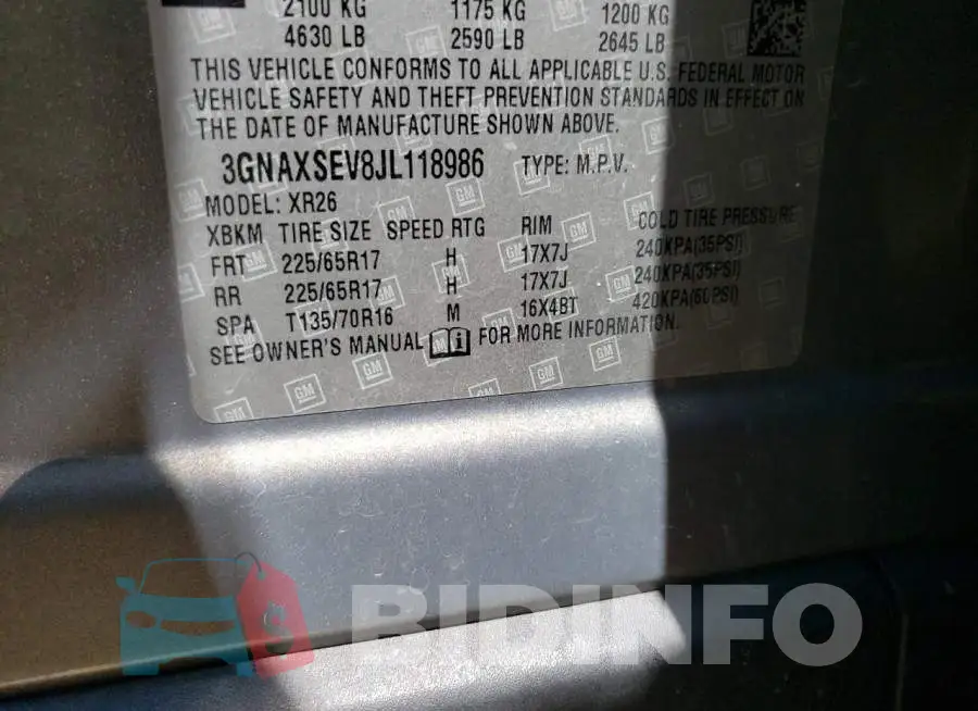 3GNAXSEV8JL118986 Photo# 12