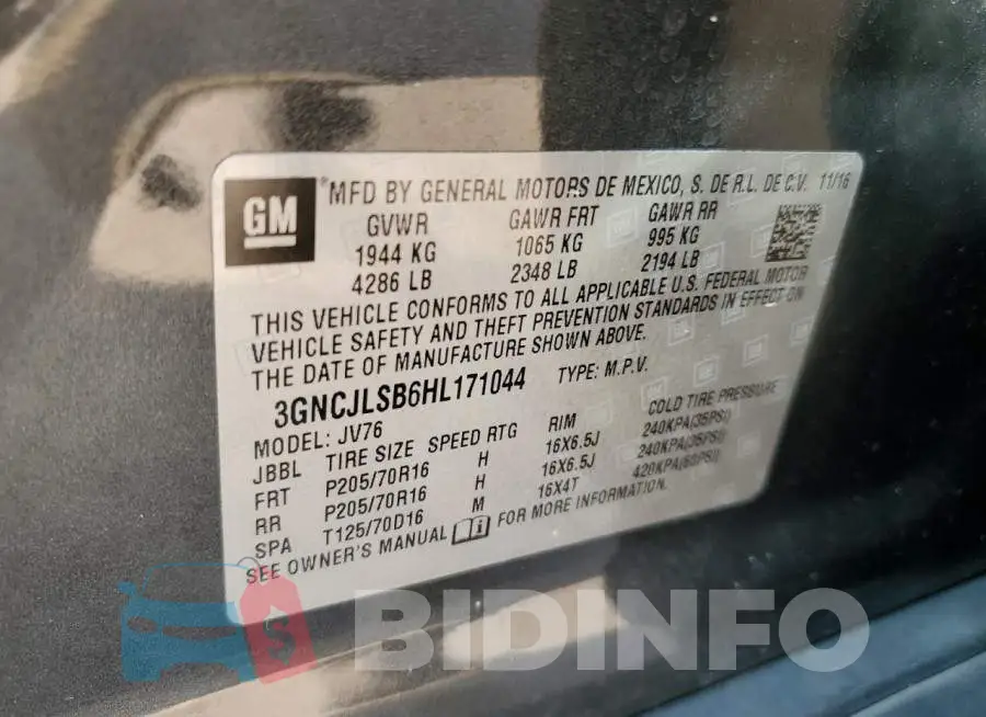 3GNCJLSB6HL171044 Photo# 13