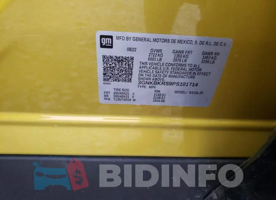 3GNKBKRS9PS101714 Photo# 13