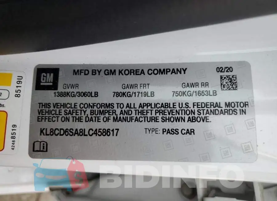 KL8CD6SA8LC458617 Photo# 12