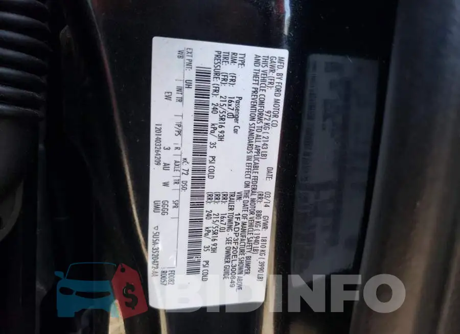 1FADP3F20EL300849 Photo# 12