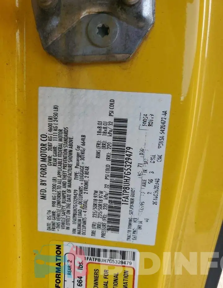 1FATP8UH7G5329479 Photo# 12